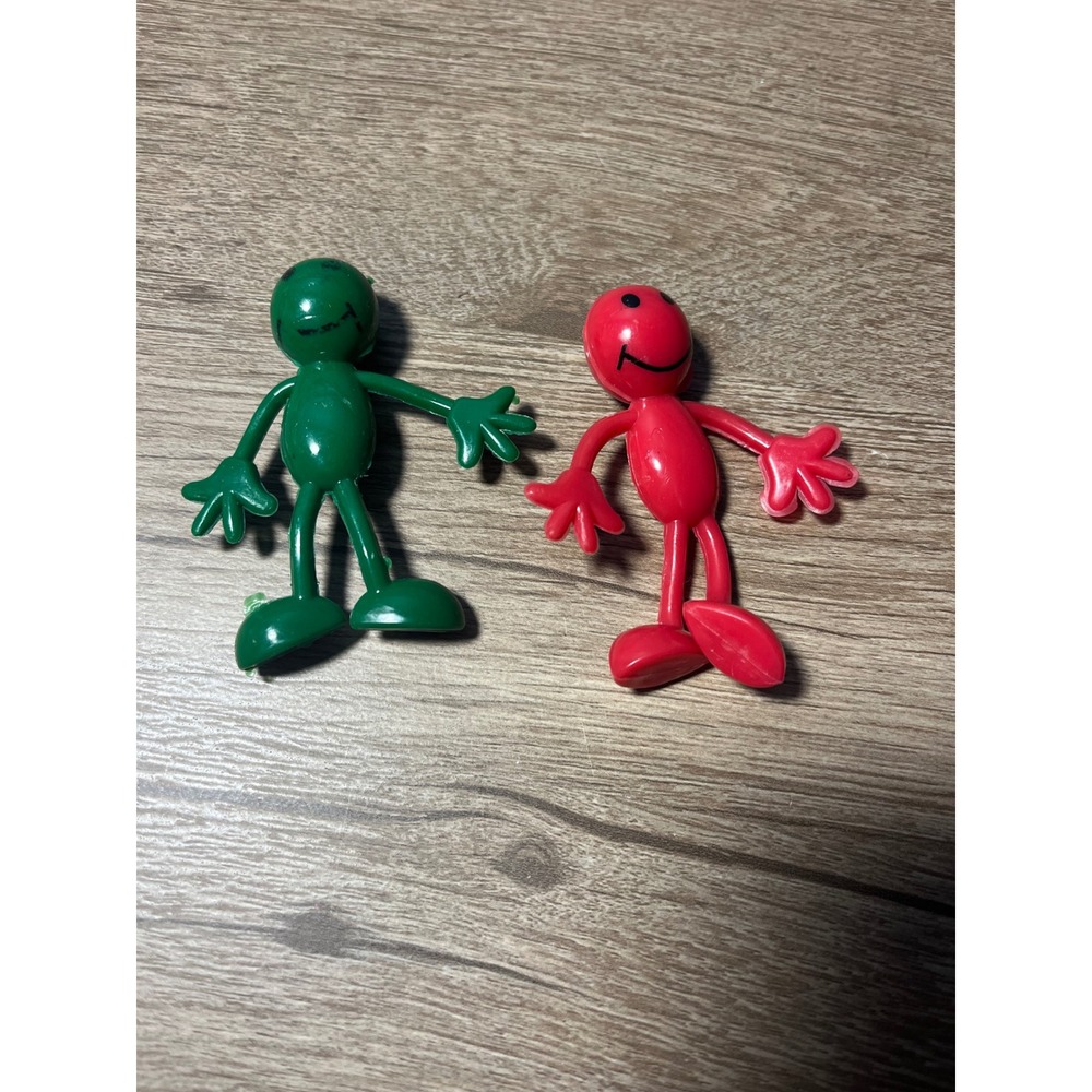 Funny Figures Toy Lot Green Red Bendable Poseable‎ Kids Play Fun